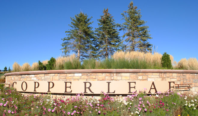 Copperleaf community entrance in Aurora, Colorado
